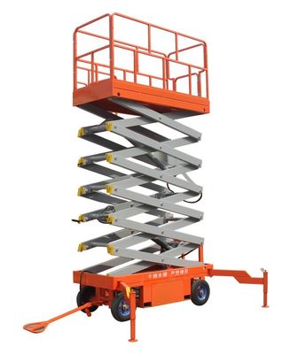 0.75 Kw 2T Electric Mobile Scissor Lift 300Kg Manlift Platform Rough Terrain