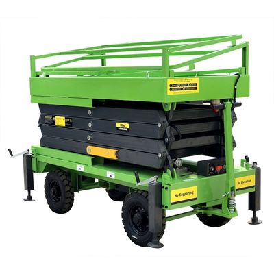 Industrial Mobile Scissor Lift Moveable Hydraulic Lift For Aerial Work 11 Meters High In Red