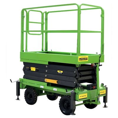 Manual Pushing Mobile Scissor Lift Working Height 8 Meters 500Kg Loading Capacity Aerial Work Platform
