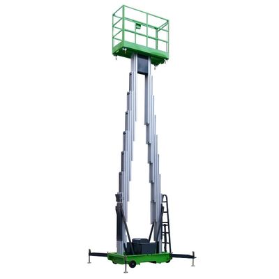 10m Aerial Work Platform Double Mast Vertical Lift With Extension Platform