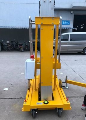 Industrial 6m Hydraulic Lift Aluminum Aerial Work Platform Single Mast