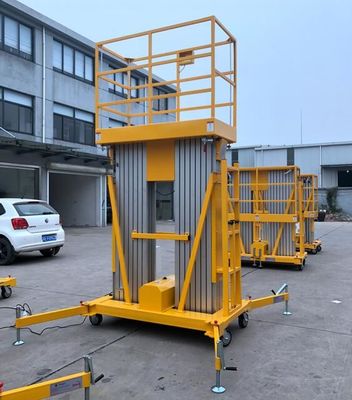 10 Meters Aluminum Aerial Work Platform Double Mast Vertical Lift