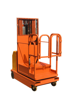 Electric Aerial Order Picker 300kg 3300mm Self - Propelled Powered In Orange