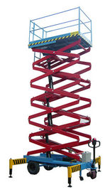 Folding Guardrails Mobile Scissor Lift With Manganese Steel Lifting Arm