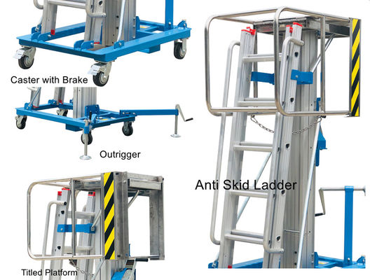 4.6m Platform Height 125kg Load Capacity Manual Winch Elevating Work Platform