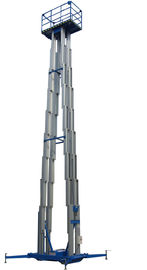 Insulative 12 Meters Lifting Height Quadruple Mast Aerial Work Platform 300Kg Load