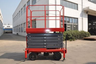 Manual Pushing Mobile Scissor Lift 9 Meters Height Hydraulic Lift Table 500Kg Loading