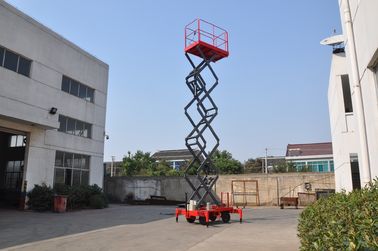 Manual Pushing Mobile Scissor Lift 9 Meters Height Hydraulic Lift Table 500Kg Loading